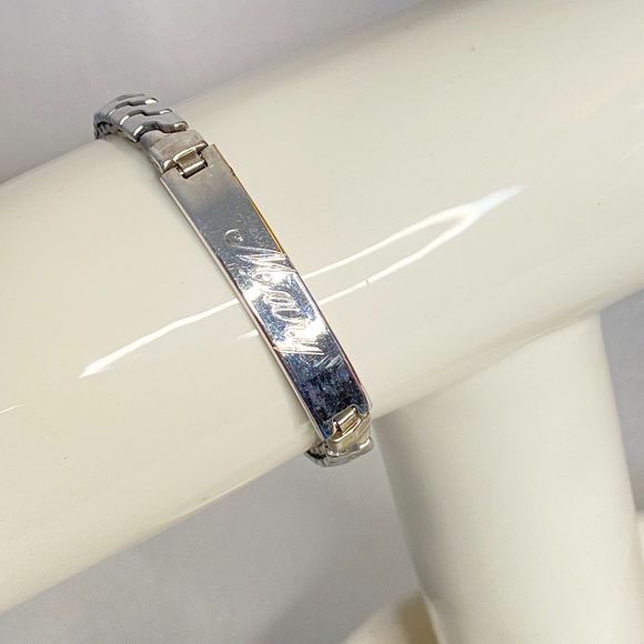 Calling All Marys ID Bracelet Expandable Links Nickle Silver Rhodium Plated - Picture 3 of 10